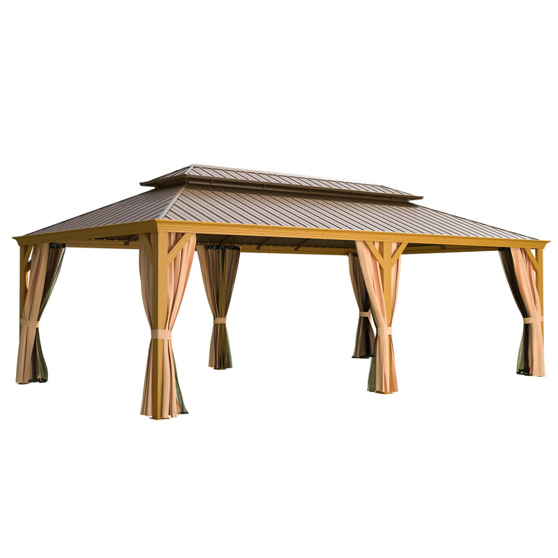 EROMMY 14 Ft. W X 24 Ft. D Metal Patio Gazebo & Reviews Wayfair